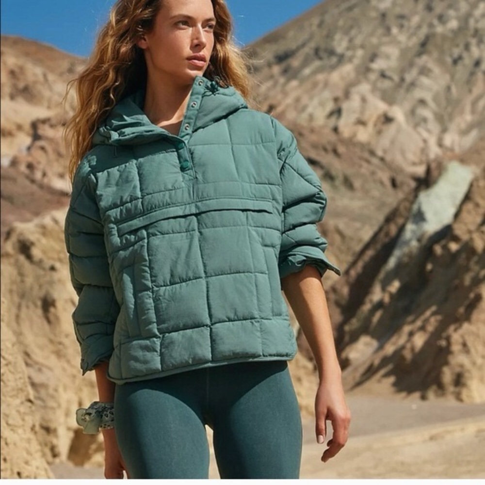 Free People Pippa Packable Puffer Jacket Size Medium Green